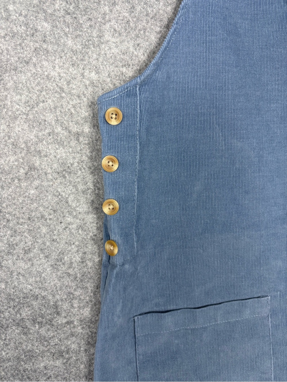 Urban Renewal L Blue Corduroy Vintage Fabric Mini Dress - Picture 3 of 7